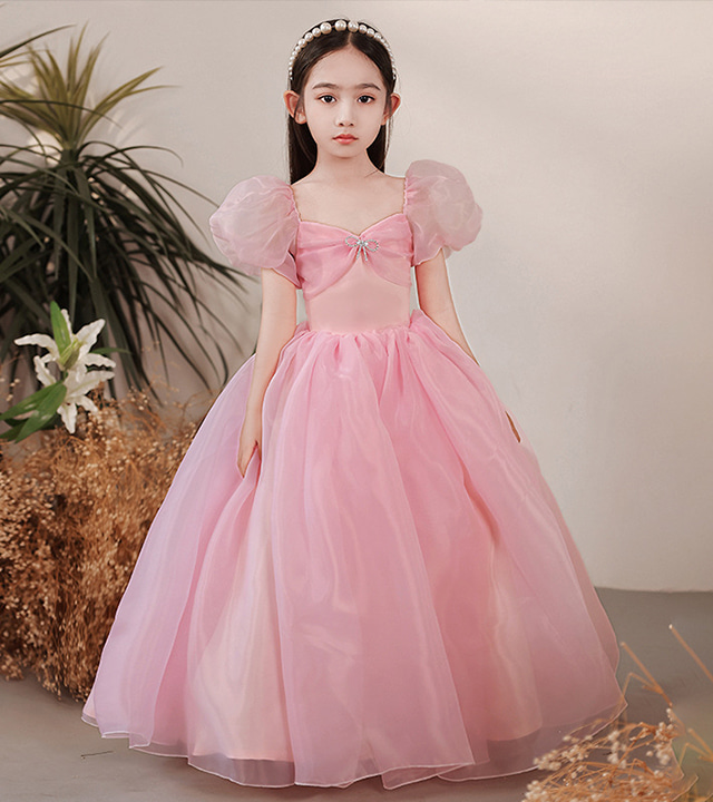 굿모닝베베22JUN5541 유아쇼핑몰 핑크빛 퍼프 여아 파티 생일 공연 화동 드레스