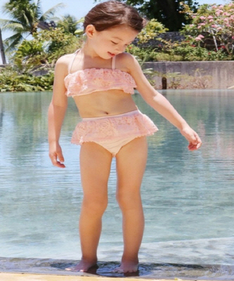 굿모닝베베[해외]DS256 직수입 아기여름옷 유아복 수영복쇼핑몰 주니어수영복 레이스비키니 상하set(2color)